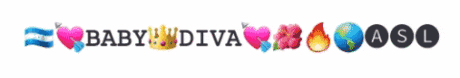 a banner that says baby diva and also has emojis on it
