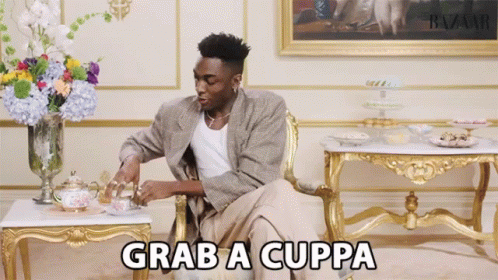 Grab A Cuppa Cup Of Tea GIF - Grab A Cuppa Cup Of Tea Get Ready GIFs