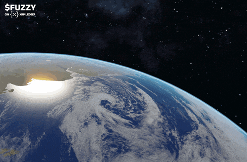 an image of the earth with the words $ fuzzy on top