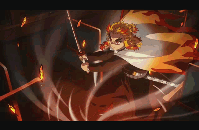 a cartoon character is holding a sword in his hand