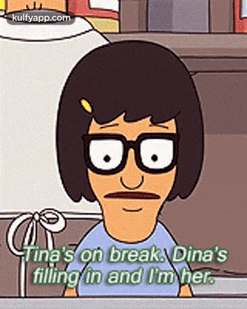 a cartoon character from bob 's burgers is talking to tina .