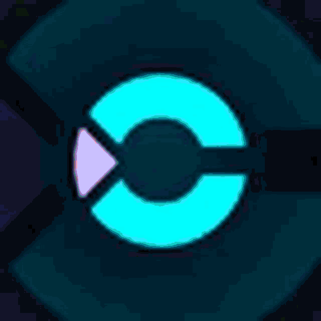 a green circle with a white arrow in the middle is on a black background .