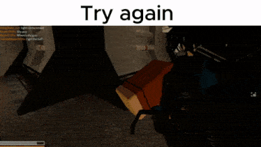 a screenshot of a video game with the words try again