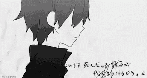 a black and white drawing of a boy with chinese writing on a piece of paper .