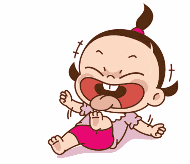 a cartoon of a little girl with her tongue out