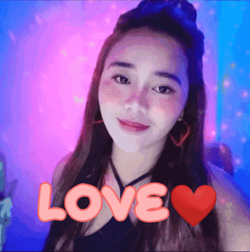 a woman with a heart and the word love