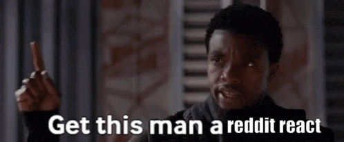 a man is giving a thumbs up and saying `` get this man a reddit reaction '' .