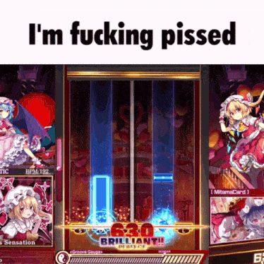a screenshot of a video game that says ' i 'm fucking pissed '