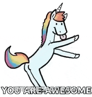a unicorn with a rainbow mane and tail is standing on its hind legs .