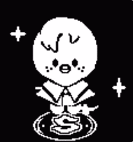 a black and white drawing of a person with a dollar sign on a coin .