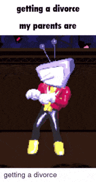 a pixel art of a person getting a divorce