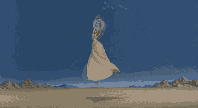 a painting of a woman in a white dress with a dandelion in her hand