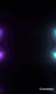 a purple and blue lightning bolt is being displayed on a black background .