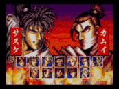 a video game screen shows two fighters with chinese writing