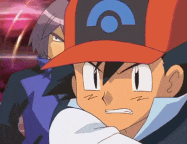 a close up of a pokemon character wearing a red hat