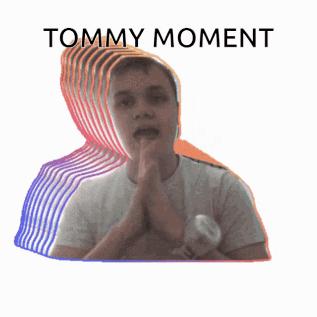 a tommy moment sticker with a man holding a microphone