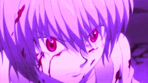 a close up of a person 's face with blood coming out of their eyes