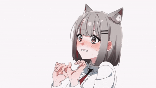 a girl with a cat ear on her head