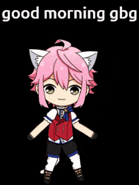 a picture of a girl with paw prints and the words good morning gbg on the bottom
