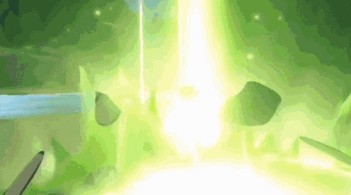 a green background with a light coming out of the middle