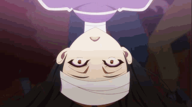 a cartoon character with a bandage around her neck