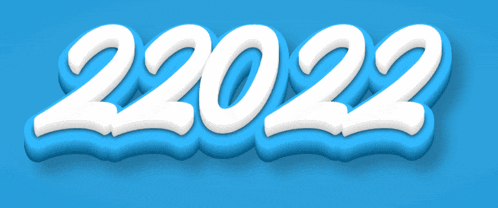 a blue background with white letters that say 2022