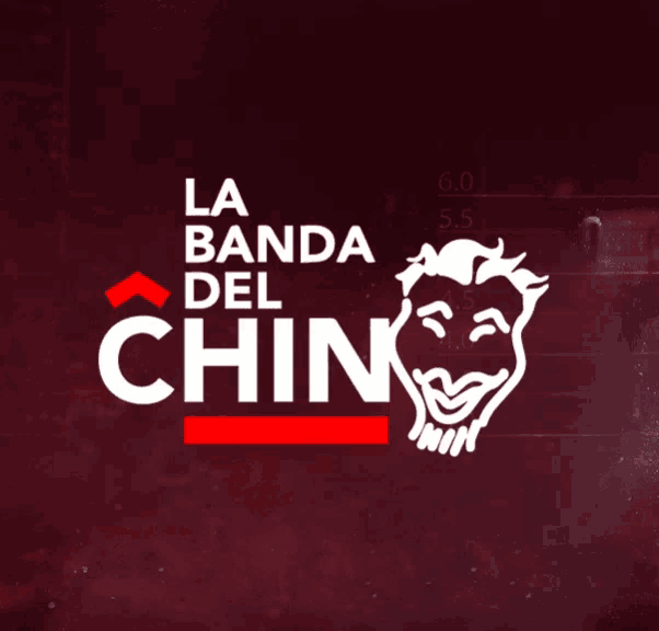 a logo for la banda del chin with a man 's face