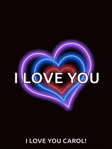 a colorful heart with the words i love you carol