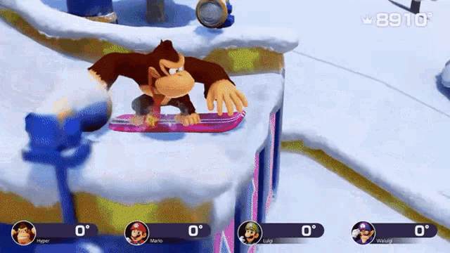 Donkey Kong Snowboarding GIF - Donkey Kong Snowboarding Snowboard GIFs