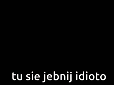 a close up of a person 's hand and the words tu sie jebnij idioto