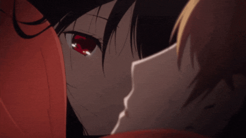 a man and a woman are looking at each other and the girl says " how cute "
