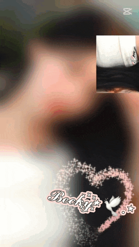 a blurred image of a person with the word becky on it