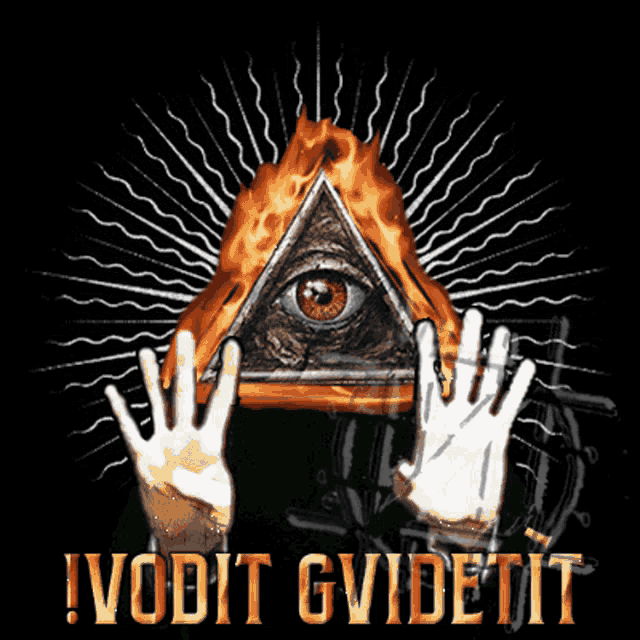 an all seeing eye in a triangle with the words vodut gvidetit