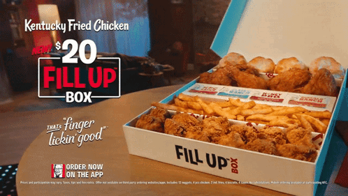 Kfc 20 Dollar Fill Up Box GIF - Kfc 20 Dollar Fill Up Box Kentucky Fried Chicken GIFs