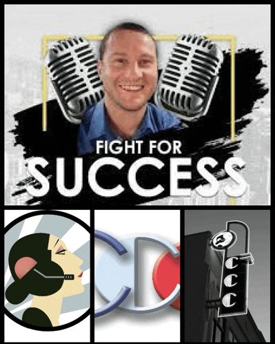 a poster that says fight for success with a man
