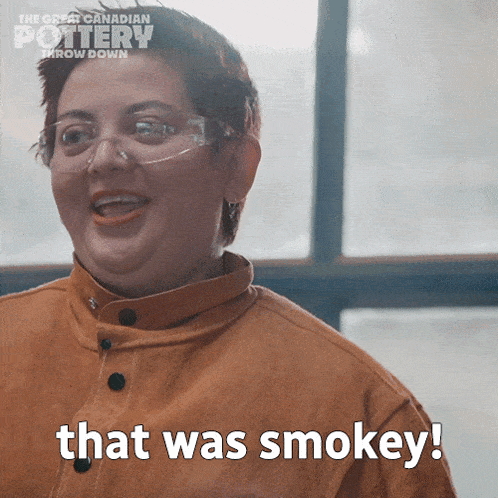 a woman says that was smokey while wearing glasses