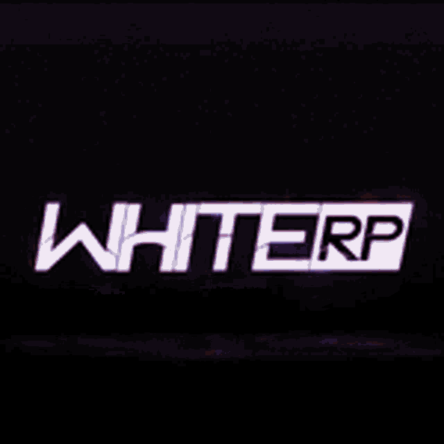 the word white is glowing in purple on a black background