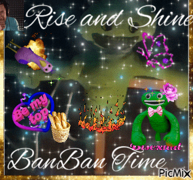 a picture of a frog with the words rise and shine