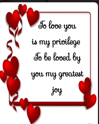 a card that says to love you is my privilege