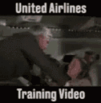 a united airlines training video is displayed