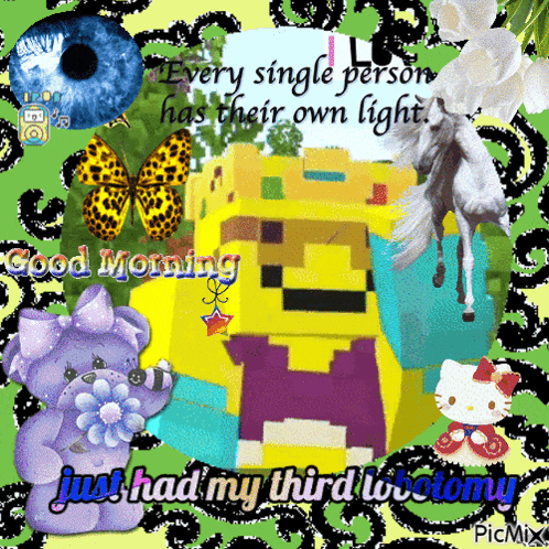 a collage of pictures with the words " every single person has their own light " at the top