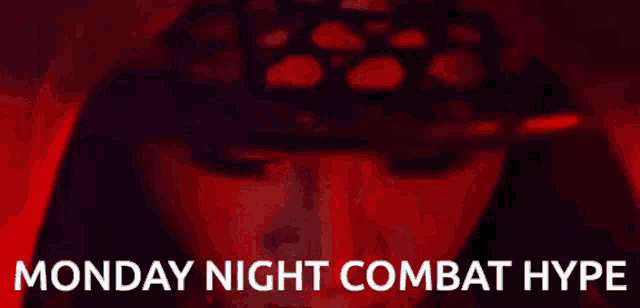 a poster for monday night combat hype with a woman 's face