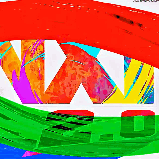 a colorful painting with the letters vw in the center