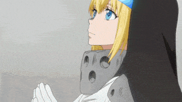 a girl with blonde hair and blue eyes is wearing a black hat and gloves