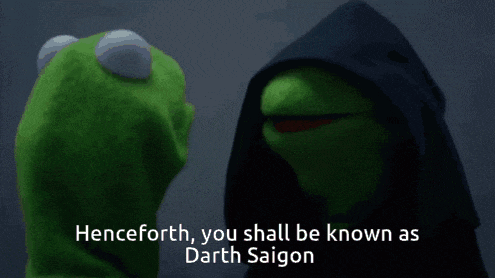 kermit the frog and darth saigon from star wars