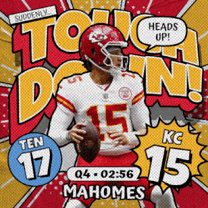 a poster for the kansas city chiefs shows a football player