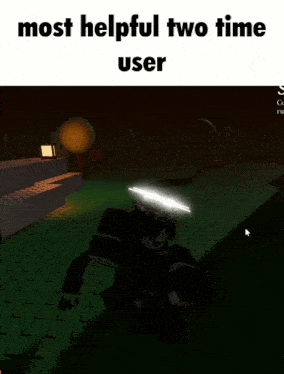 a screenshot of a video game with the words most helpful two time user