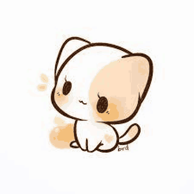 a drawing of a cat with a heart on its chest .