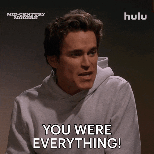 a man says " you were everything " in front of a hulu logo