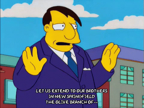 Let Us Extend To Our Brother The Olive Branch GIF - Olive Branch The Simpsons Springfield GIFs